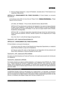 Administración de Sueldos y Salarios - Lic. Boris Prieto Murillo 
Pagina Nº9 
a) Prima por Riesgo Profesional, a cargo del