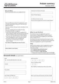 IHT421 Form for Probate Applications | PDF | Probate | Public Finance