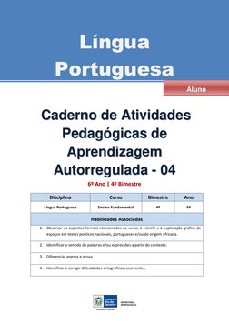 Aluno 
Língua 
Portuguesa 
 
 
 CCaaddeerrnnoo  ddee  AAttiivviiddaaddeess  
PPeeddaaggóóggiiccaass  ddee  
AApprreennddi