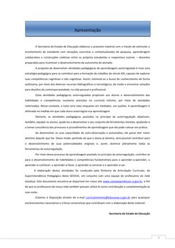 2 
                                      
A Secretaria de Estado de Educação elaborou o presente material com o intuito de