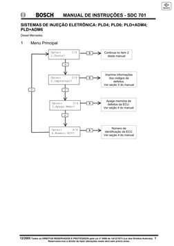 MANUAL DE INSTRUÇÕES - SDC 701
12/2005 Todos os DIREITOS RESERVADOS E PROTEGIDOS pela Lei nº 5088 de