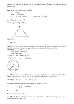 EXAMPLE 2 One angle of a triangle is 54° and another angle is π
  radian. Find the third angle in 
centesimal unit. 
 
SOLUTI