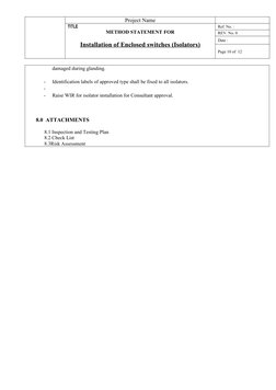 Isolator Installation Method Statement | PDF | Quality Assurance ...