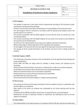 Isolator Installation Method Statement | PDF | Quality Assurance ...