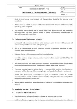 Isolator Installation Method Statement | PDF | Quality Assurance ...