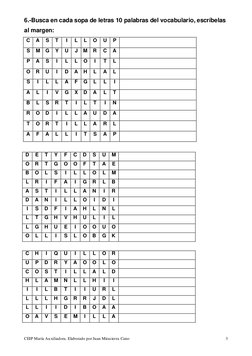 CEIP María Auxiliadora. Elaborado por Juan Mirasierra Cano 
3 
6.-Busca en cada sopa de letras 10 palabras del vocabulario, e