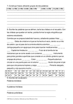 CEIP María Auxiliadora. Elaborado por Juan Mirasierra Cano 
4 
7.-Construye frases utilizando grupos de dos palabras: 
tortil