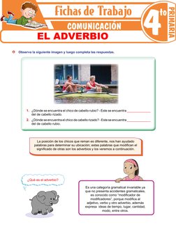 Los Adverbios Para Cuarto Grado De Primaria Actividades Educativas