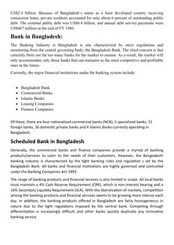 US$2.4 billion. Because of Bangladesh’s status as a least developed country receiving
concession loans, private creditors acc
