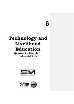  
 
6 
Technology and 
Livelihood 
Education 
Quarter 4 – Module 1:  
Industrial Arts 
 
 
