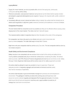 Road Construction Method Statement | PDF | Asphalt | Concrete