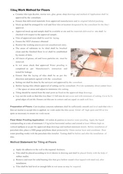 Tiling Work Method Statement | PDF | Tile | Adhesive