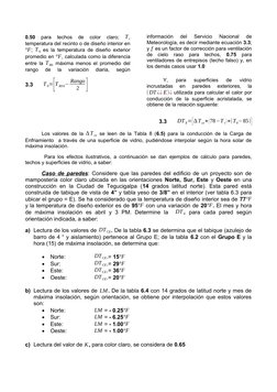 0.50 
para  techos  de  color  claro;
 T r
temperatura del recinto o de diseño interior en
℉;  T 0 es la temperatura de diseñ