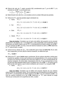 d) Cálculo del valor de  T 0 según ecuación 2.2,  considerando que  T BSOes de 95  ℉ y la
variación es de 20 ℉, se encuentra