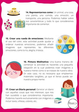 16. Pintura Meditativa: Una buena manera de
comenzar la actividad es haciendo una pequeña
relajación en la cual podemos traer