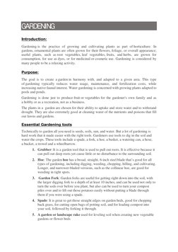 Garden Introduction Introduction to Gardening Essentials | PDF | Gardens | Soil