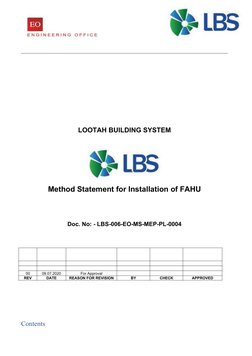 FAHU Installation Method Statement | PDF | Technology & Engineering