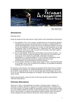 1 
 
Texto: Nicolás Varela P. 
Fotos: Carlos Correa F. 
Advertencia:  
Estimado lector,  
Antes de lanzarse a leer este art