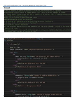 Ejemplos de Aplicación Del Ciclo While en Python | PDF | Python ...