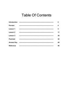 Table Of Contents
Introduction
----------------------------------------------------------------------
2
Pre-test
------------