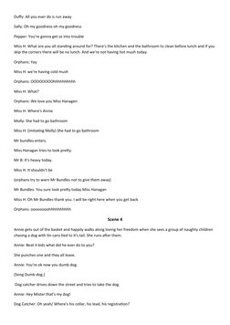 Duffy: All you ever do is run away 
Sally: Oh my goodness oh my goodness 
Pepper: You're gonna get us into trouble
Miss H: Wh