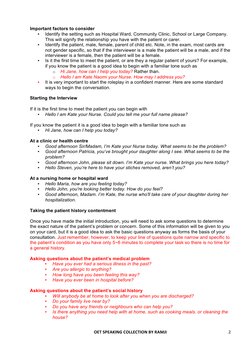 OET	  SPEAKING	  COLLECTION	  BY	  RAMJI	  
	  
2	  
Important factors to consider 
• 
Identify the setting such as Ho