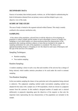 SECONDARY DATA 
Sources of secondary data include journals, websites, etc. all this helped in authenticating the 
kind of inf