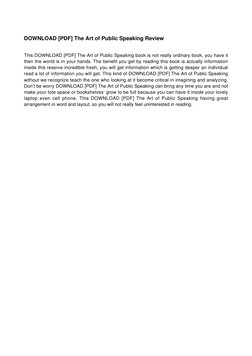 Download The Art of Public Speaking PDF | PDF | World Wide Web ...