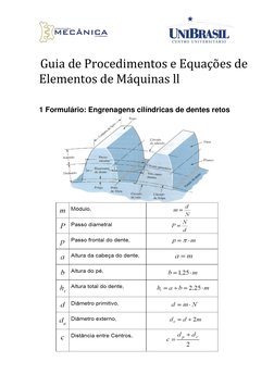 Guia de Procedimentos e Equações de  
Elementos de Máquinas ll 
  
 
1