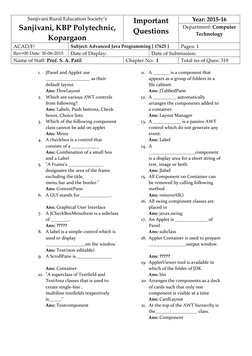 AJP Model Answer Key 2015-16 | PDF | Method (Computer Programming ...