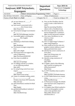 AJP Model Answer Key 2015-16 | PDF | Method (Computer Programming ...