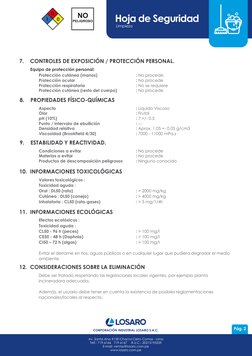 Hoja de Seguridad
LImpieza
Av. Santa Ana #130 Chacra Cerro Comas - Lima
Telf.: 719-6166   719-6167    R.U.C.: 20215195539
E-m