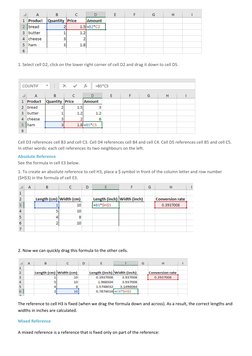 1. Select cell D2, click on the lower right corner of cell D2 and drag  (https://www.excel-easy.com/introduction/range.html