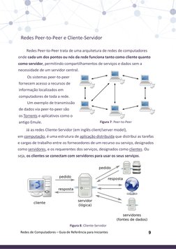 9
Redes Peer-to-Peer e Cliente-Servidor
Redes Peer-to-Peer trata de uma arquitetura de redes de computadores 
onde cada um do