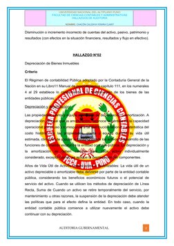 UNIVERSIDAD NACIONAL DEL ALTIPLANO PUNO
FACULTAD DE CIENCIAS CONTABLES Y ADMINISTRATIVAS
HALLAZGOS DE AUDITORIA 
NOMBRE: CHAC