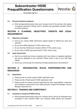 Subcontractor HSSE Prequalification Guide | PDF | Audit | Health Care