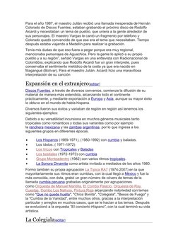 Para el año 1987, el maestro Julián recibió una llamada inesperada de Hernán 
Colorado de Discos Fuentes (https://es.wikipedi