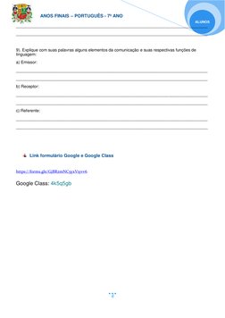 ANOS FINAIS – PORTUGUÊS - 7º ANO 
 
 
 
6 
ALUNOS  
_________________________________________________________________________