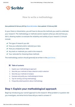 Step-by-Step Guide to Writing Methodology | PDF | Qualitative Research ...