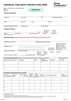 Individual Case Safety Report (ICSR) Form | PDF | Pharmacovigilance ...