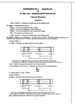 Indian Standard Specification for Studs | PDF | Screw | Joining