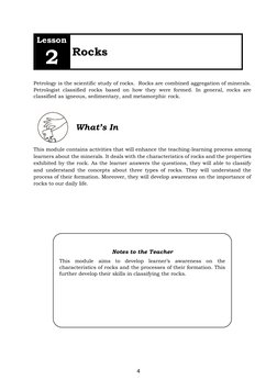 Earth and Life Science: Quarter 1 - Module 4: Rocks | PDF | Rock ...