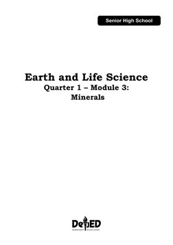 Earth and Life Science: Quarter 1 - Module 3: Minerals | PDF ...