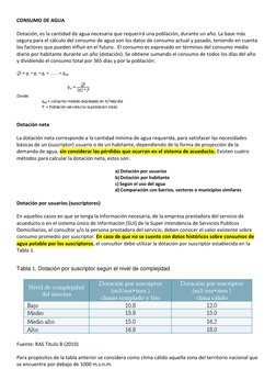 Cálculo del Consumo de Agua Potable | PDF | Descarga (hidrología) | Agua