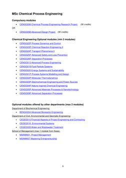 6 
 
MSc Chemical Process Engineering 
 
Compulsory modules 
 
CENGG099 Chemical Process Engineering Research Project  
(90