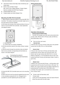 z 
code search Feature that helps make maintaining user  
    codes easier. 
z 
Built-in Case and Back Tamper 
    Bell, Chim