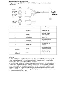 S866 LCD Display User Manual | PDF | Electric Motor | Speed