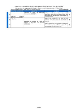 Página 10
FORMATO DE CAPTURA ELECTRÓNICA PARA LA AUDITORÍA DE PROCESOS. GUÍA DE AUDITORÍA.
Sólo cambie el valor asignado por
