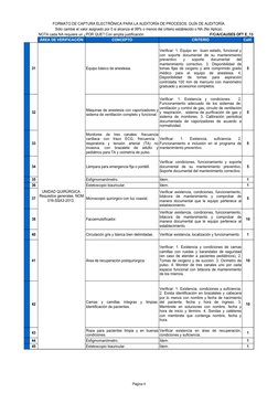 Página 4
FORMATO DE CAPTURA ELECTRÓNICA PARA LA AUDITORÍA DE PROCESOS. GUÍA DE AUDITORÍA.
Sólo cambie el valor asignado por 0