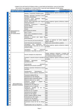 Página 7
FORMATO DE CAPTURA ELECTRÓNICA PARA LA AUDITORÍA DE PROCESOS. GUÍA DE AUDITORÍA.
Sólo cambie el valor asignado por 0